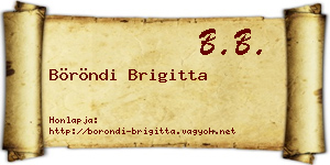 Böröndi Brigitta névjegykártya
